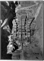 Dam structure as seen from skip on 150-ton cableway. View is made on center line of structure from elevation 1000 Fine Art Print