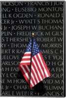 American flag at Vietnam Veterans Memorial Fine Art Print