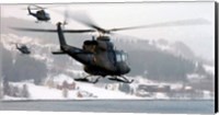 Norwegian military Bell 412SP helicopters Fine Art Print