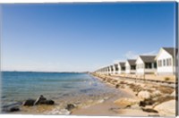 Beach huts in row, Cape Cod, Massachusetts, USA Fine Art Print