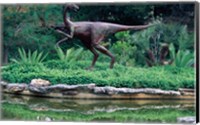 Statue of Ornithomimus Dinosaur in a park, Zilker Park, Austin, Texas, USA Fine Art Print