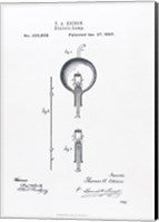 Thomas Edison light bulb original patent drawing Fine Art Print