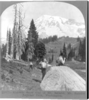 Washington - Mount Rainier - resting at Camp Muir, before Gibralter Rock 1922 Fine Art Print