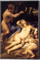 Correggio - Venus and Cupid with a Satyr Fine Art Print