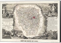 1852 Levasseur Map of Seine et Oise Fine Art Print