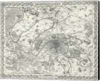 1855 City Plan of Paris, France Fine Art Print