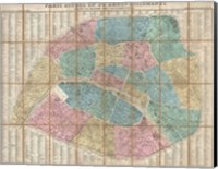 1867 Logerot Map of Paris, France Fine Art Print