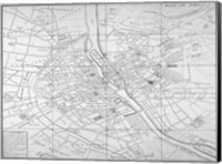 Paris map circe 1739 Fine Art Print