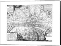 Plan de Paris - gray Fine Art Print