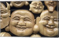 Close-up of Faces of Laughing Buddha, Vietnam Fine Art Print