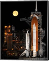 Space Shuttle Discovery under a Full Moon Fine Art Print