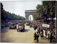 Crowds of French Patriots Line the Champs Elysees Fine Art Print