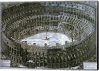 Interior of the Colosseum with niches for the Via Crucis Fine Art Print