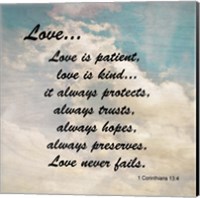 Love 1 Corinthians 13:4 Against the Sky Fine Art Print