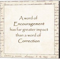 A word of Encouragement - square Fine Art Print
