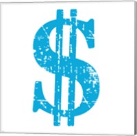 Blue Dollar Sign Fine Art Print