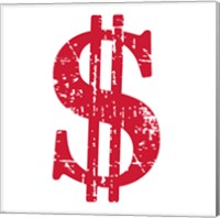 Red Dollar Sign Fine Art Print