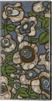 Blue Batik Flowers I Fine Art Print
