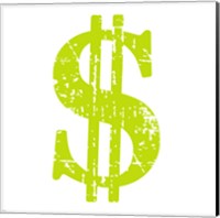 Lime Dollar Sign Fine Art Print