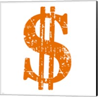Orange Dollar Sign Fine Art Print