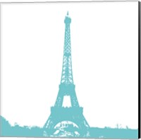 Aqua Eiffel Tower Fine Art Print