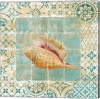 Shell Tiles II Blue Fine Art Print