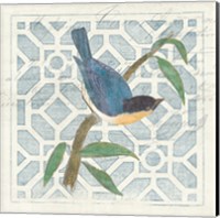 Monument Etching Tile I Blue Bird Fine Art Print