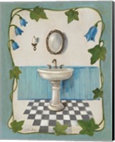 Bell Flower Bath II on Ivory Fine Art Print