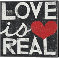 Love Is Real Grunge Square Fine Art Print