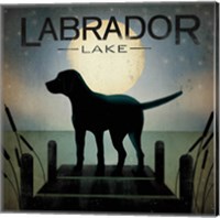 Moonrise Black Dog - Labrador Lake Fine Art Print