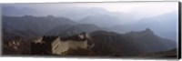 High angle view of a fortified wall passing through a mountain range, Great Wall Of China, Beijing, China Fine Art Print