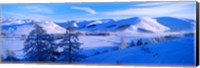 Snow covered valley in winter, Manor Valley, Scottish Borders, Scotland Fine Art Print
