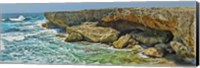 Rock formations at the coast, Aruba Fine Art Print