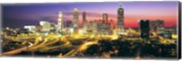 Skyline, Evening, Dusk, Illuminated, Atlanta, Georgia, USA, Fine Art Print