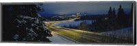 Winding road running through a snow covered landscape, Anchorage, Alaska, USA Fine Art Print