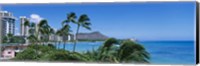 Palm Trees On The Beach, Waikiki Beach, Honolulu, Oahu, Hawaii, USA Fine Art Print