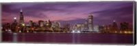 Chicago with Purple Night Sky Fine Art Print