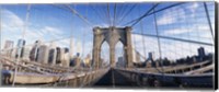Railings of a bridge, Brooklyn Bridge, Manhattan, New York City, New York State, USA, (pre Sept. 11, 2001) Fine Art Print