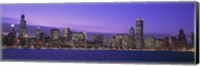 Chicago Skyline with Purple Sky Fine Art Print