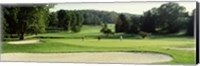 Four people playing on a golf course, Baltimore County, Maryland, USA Fine Art Print