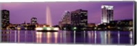 View Of A City Skyline At Night, Orlando, Florida, USA Fine Art Print
