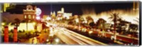 Buildings in a city lit up at night, Las Vegas, Nevada Fine Art Print