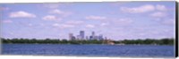 Skyscrapers in a city, Chain Of Lakes Park, Minneapolis, Minnesota, USA Fine Art Print
