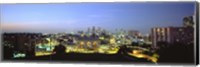 High Angle View Of A City Lit Up At Dusk, Kansas City, Missouri Fine Art Print