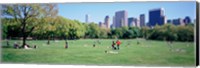 Group Of People In A Park, Sheep Meadow, Central Park, NYC, New York City, New York State, USA Fine Art Print