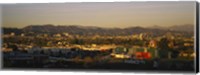 High angle view of a city, San Gabriel Mountains, Hollywood Hills, City of Los Angeles, California, USA Fine Art Print