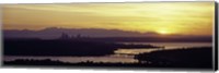 Lake in front of mountains, Lake Washington, Seattle, King County, Washington State, USA Fine Art Print