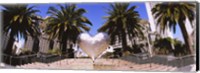 Low angle view of a heart shape sculpture on the steps, Union Square, San Francisco, California, USA Fine Art Print