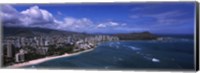 Buildings at the waterfront, Waikiki Beach, Honolulu, Hawaii Fine Art Print