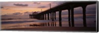 Low angle view of a hut on a pier, Manhattan Beach Pier, Manhattan Beach, Los Angeles County, California, USA Fine Art Print